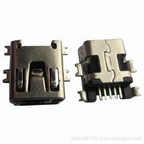 USB Connectors, USB2.0 Mini B Type, Receptacle 5P, Drop in Type